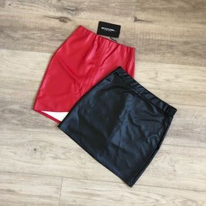 PLT and BOOHOO Latex Skirt - Set